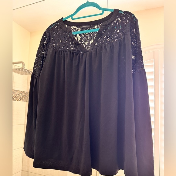 Lane Bryant Black Lace Top - Picture 1 of 4